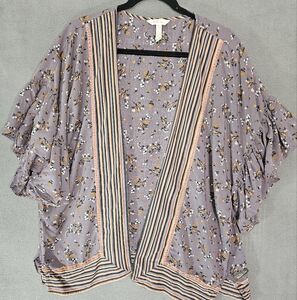 Matilda Jane Along the Way Floral Open Front Kimono Purple XS/S Boho Cottagecore